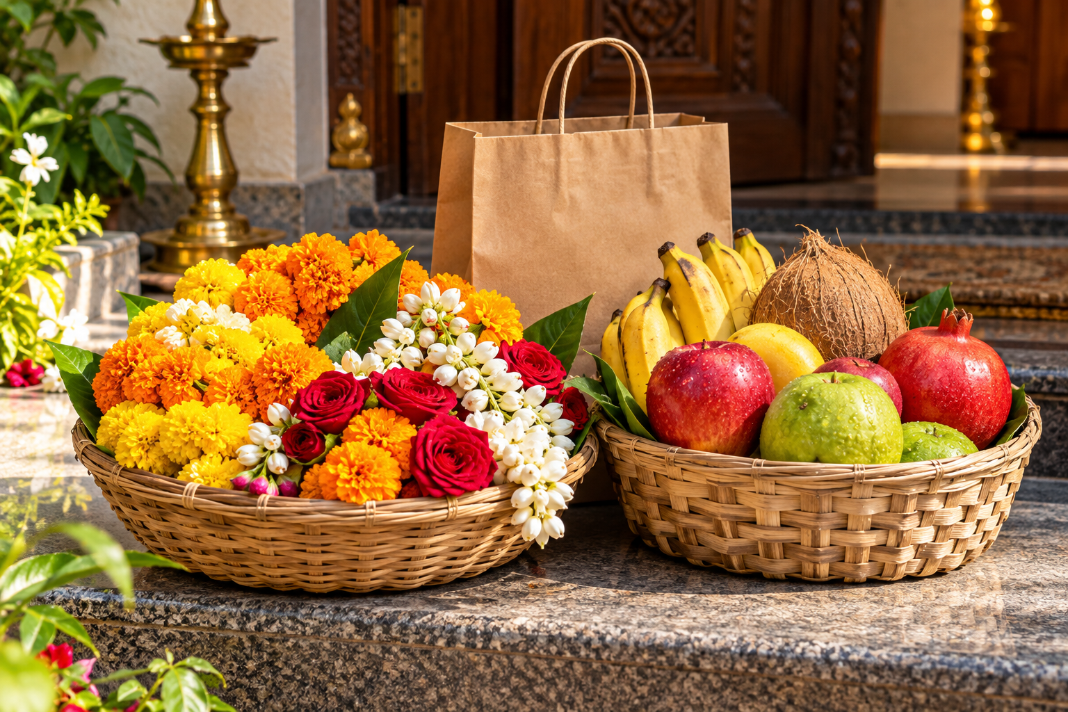 Puja Flowers and Fruit Without the 6 AM Mandi Run